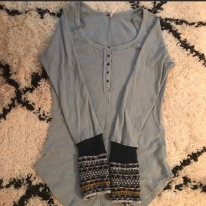 Free people thermal Henley top.  Like new
